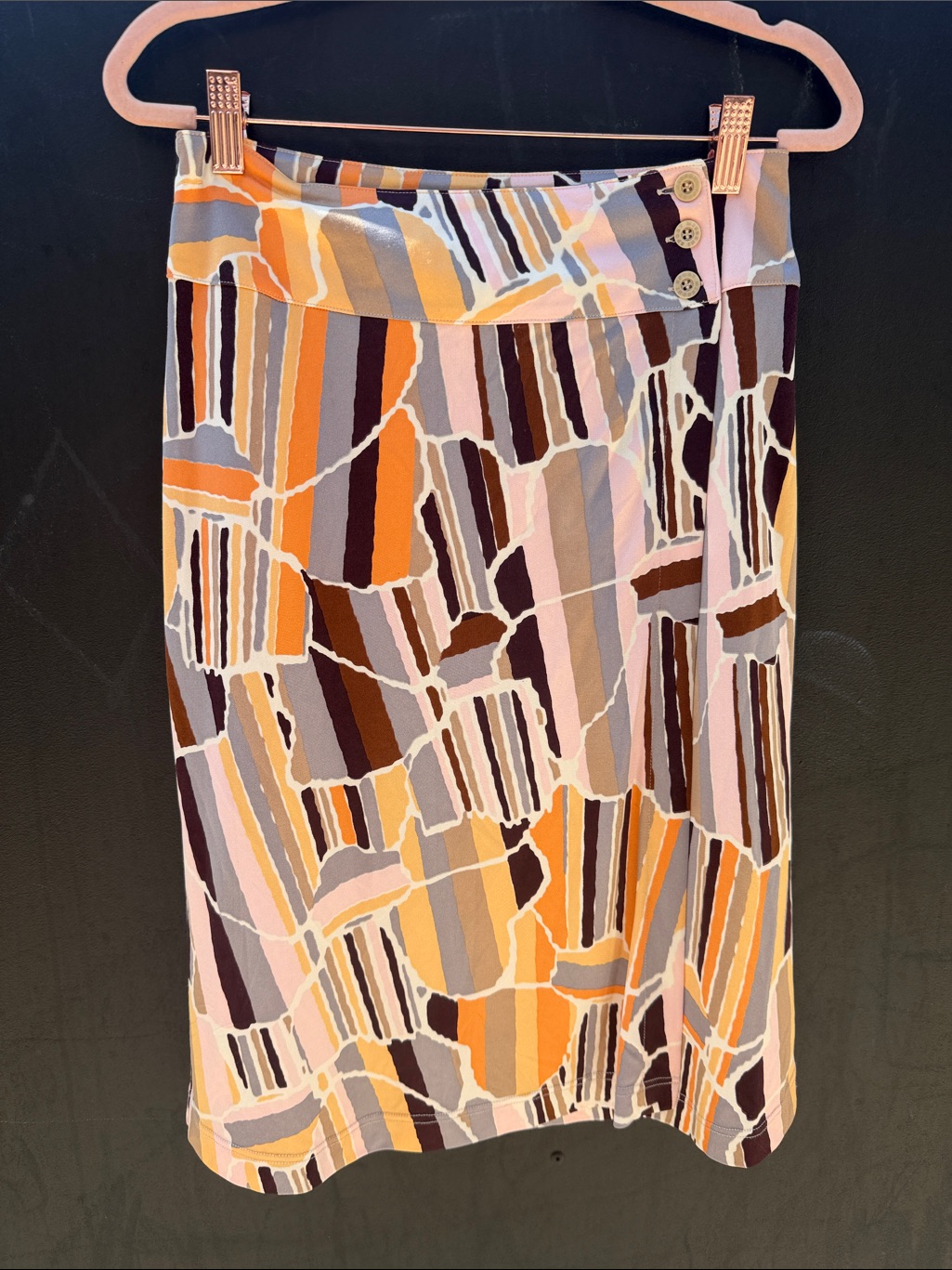 Missoni Sport Silk Geometric Retro Pencil Skirt Silky Flowy Drapey